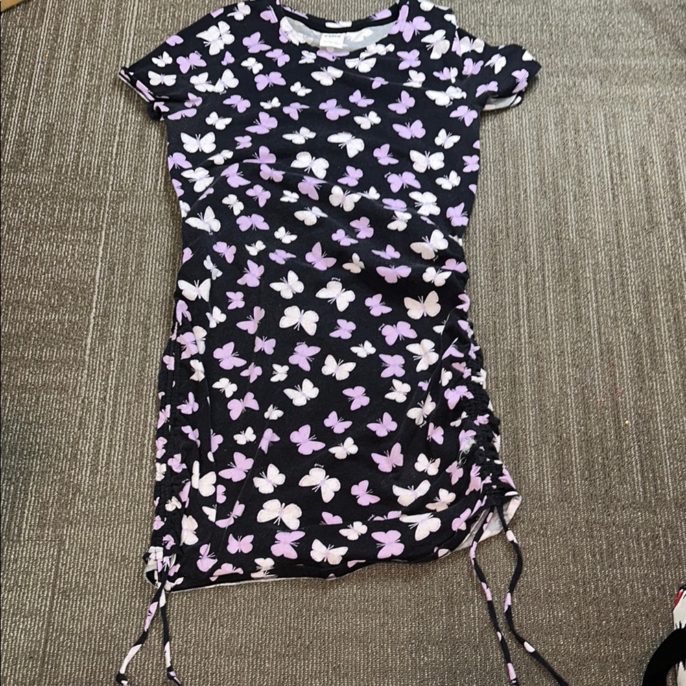 PINK Victoria's Secret Purple butterfly Black and White Bodycon Mini Dress